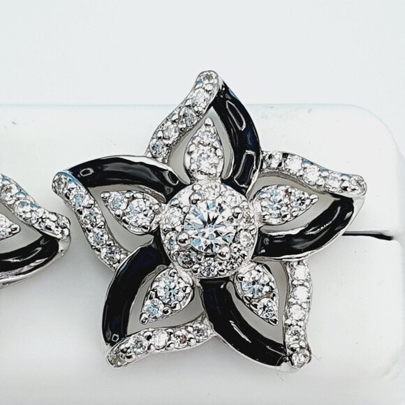 "925 Sterling Silver Cubic Zirconia Earrings, UU1P6A6098 - Picture 4 of 10